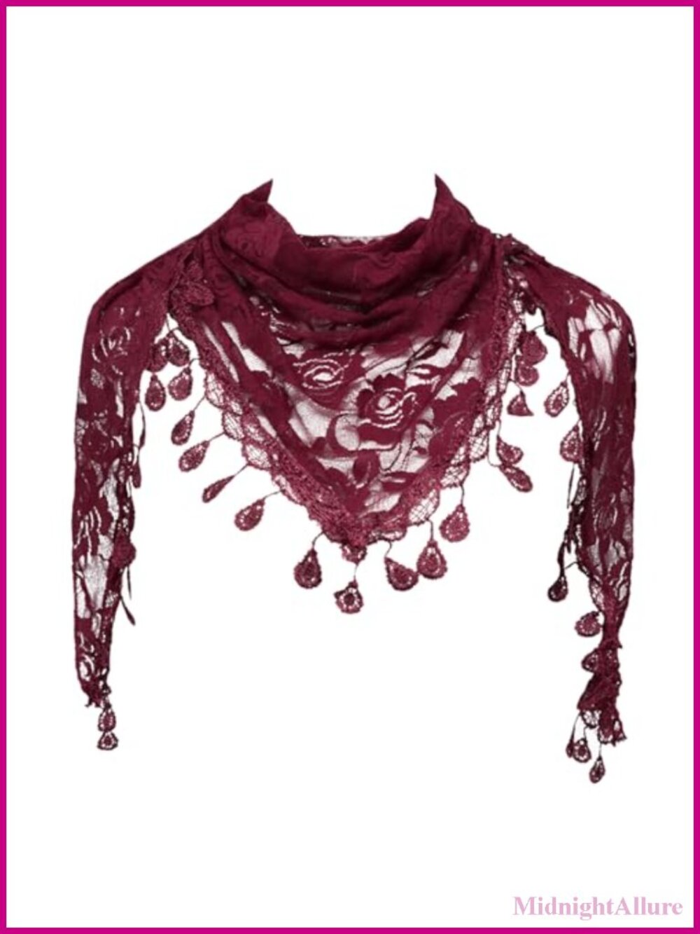 Lace Bandana Triangle Scarf Fringe Tassel Headscarf for Church